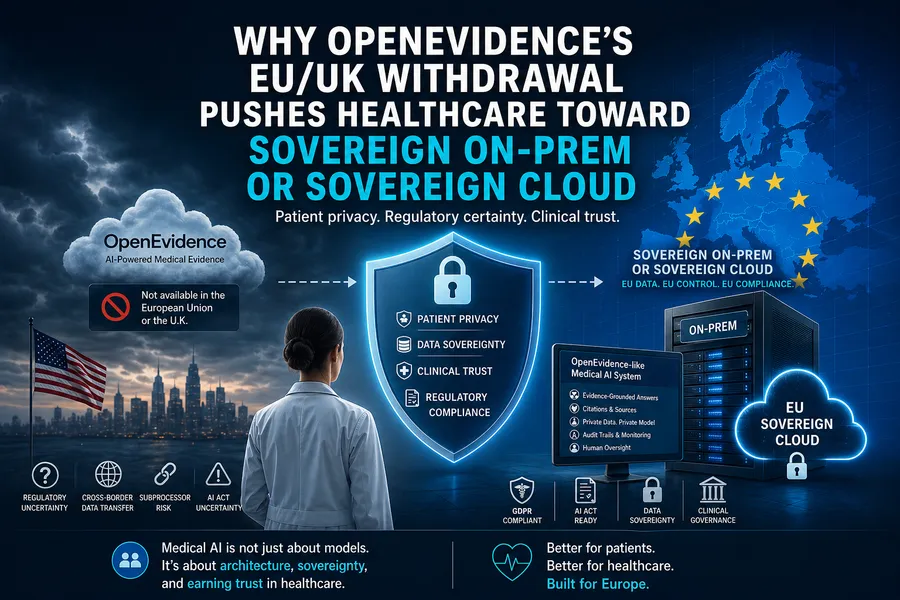 Why OpenEvidence's EU/UK Withdrawal push Healthcare Toward Private On-prem or sovereign cloud